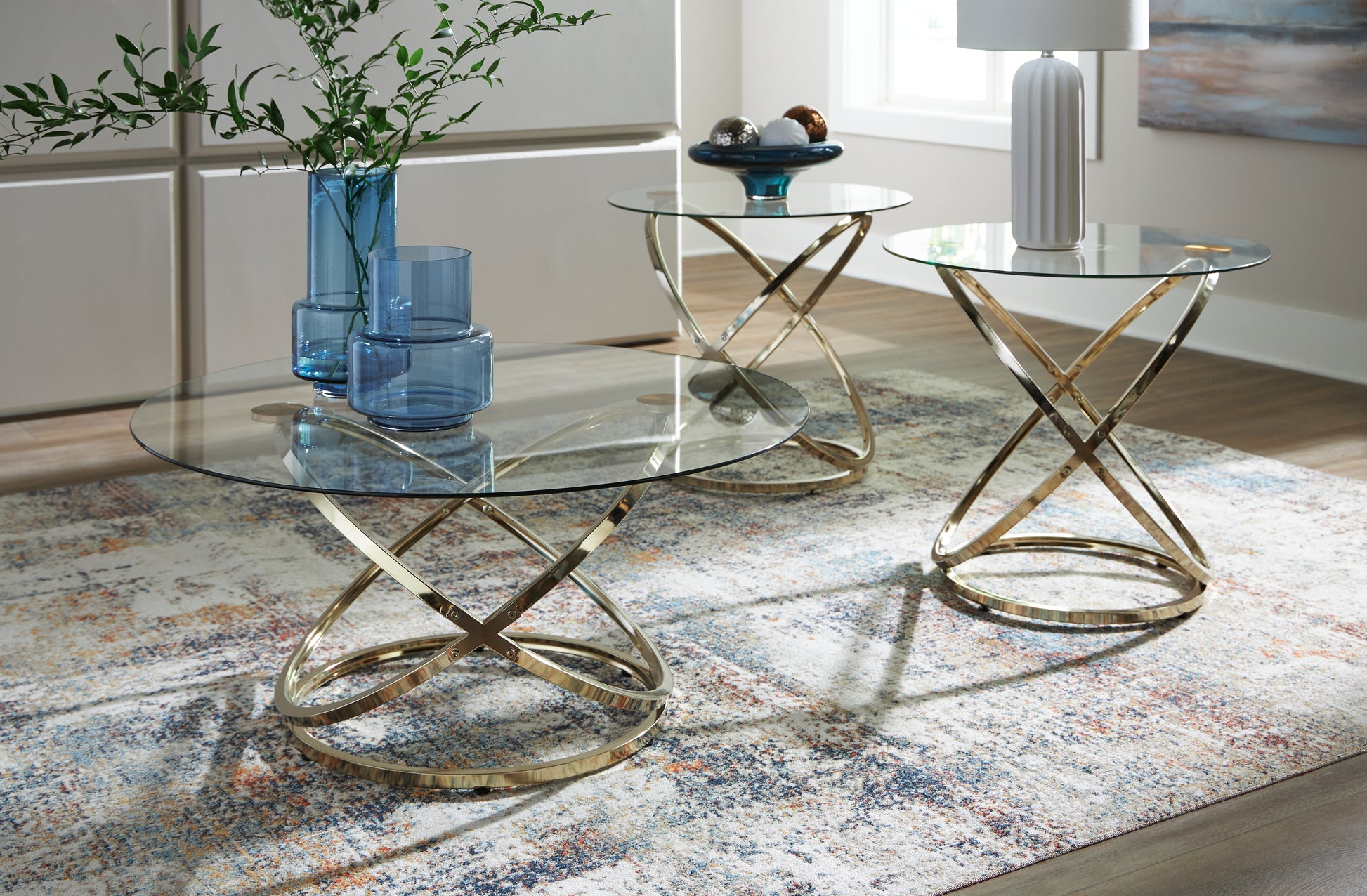 Cape Furniture Outlet - Ashley Furniture - Crimonti Table (Set of 3) - Occasional Table Set (3/CN) / Champagne - T273-13