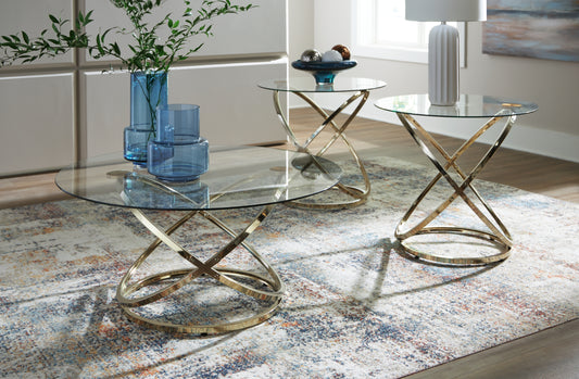 Cape Furniture Outlet - Ashley Furniture - Crimonti Table (Set of 3) - Occasional Table Set (3/CN) / Champagne - T273-13