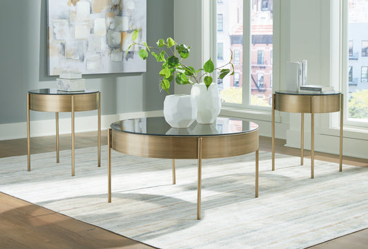 Cape Furniture Outlet - Ashley Furniture - Jettaya Table (Set of 3) - Occasional Table Set (3/CN) / Brushed Brass - T285-13