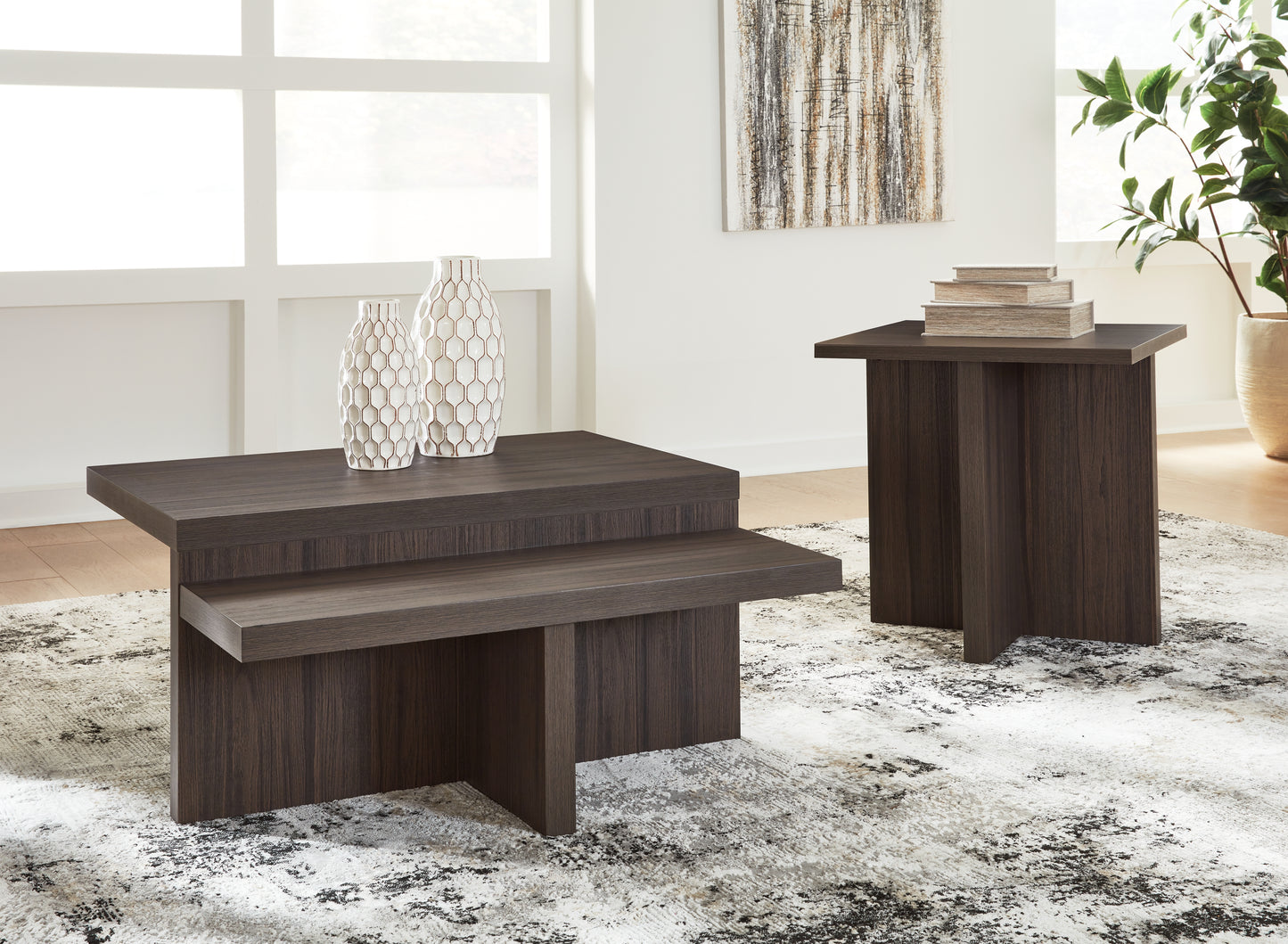 Cape Furniture Outlet - Ashley Furniture - Zendex Table (Set of 2) - Occasional Table Set (Set of 2) / Brown - T304-12