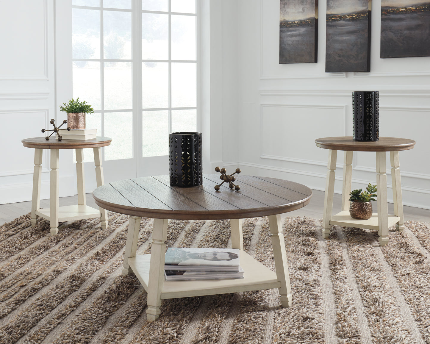 Cape Furniture Outlet - Ashley Furniture - Bolanbrook Table (Set of 3) - Occasional Table Set (3/CN) / Two-tone - T377-13