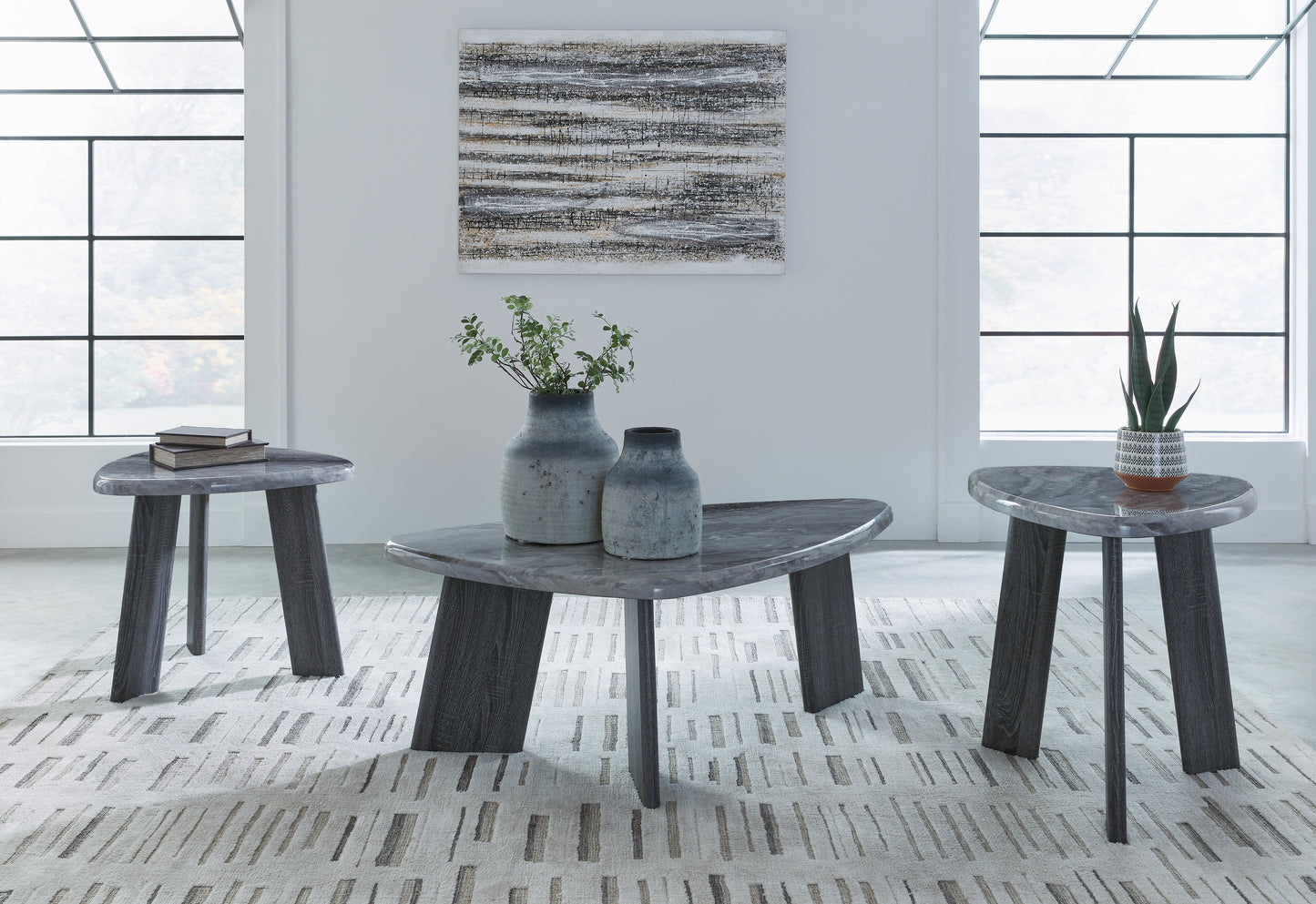 Cape Furniture Outlet - Ashley Furniture - Bluebond Table (Set of 3) - Occasional Table Set (3/CN) / Gray - T390-13