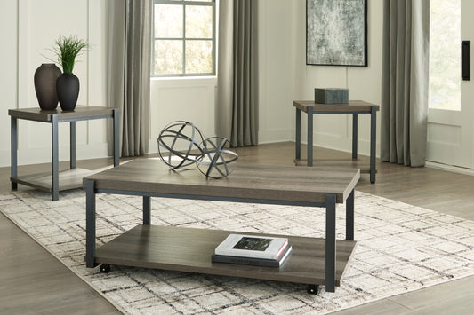 Cape Furniture Outlet - Ashley Furniture - Wilmaden Table (Set of 3) - Occasional Table Set (3/CN) / Gray/Black - T393-13