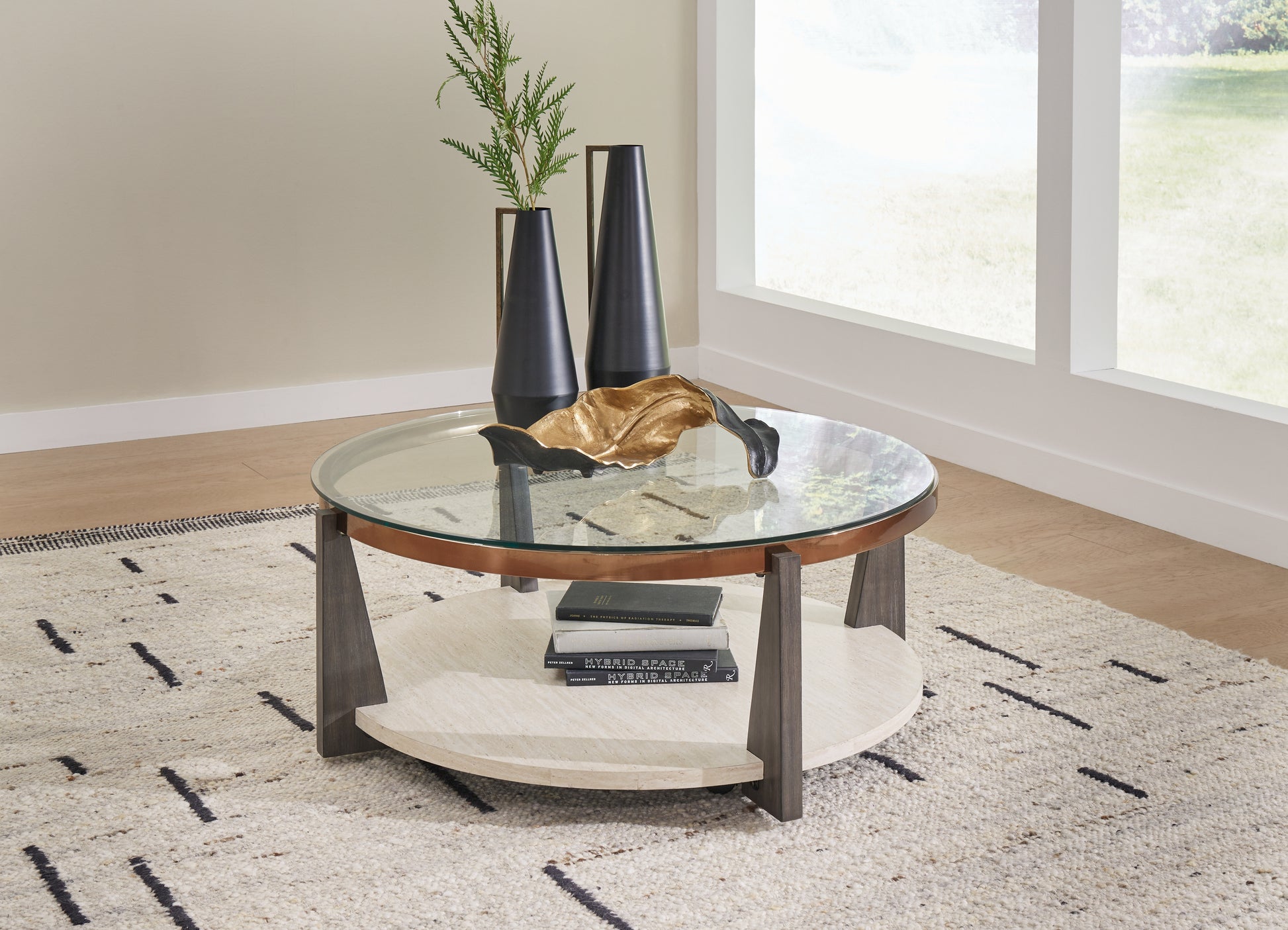 Cape Furniture Outlet - Ashley Furniture - Frazwa Coffee Table - Round Cocktail Table / Multi - T432-8