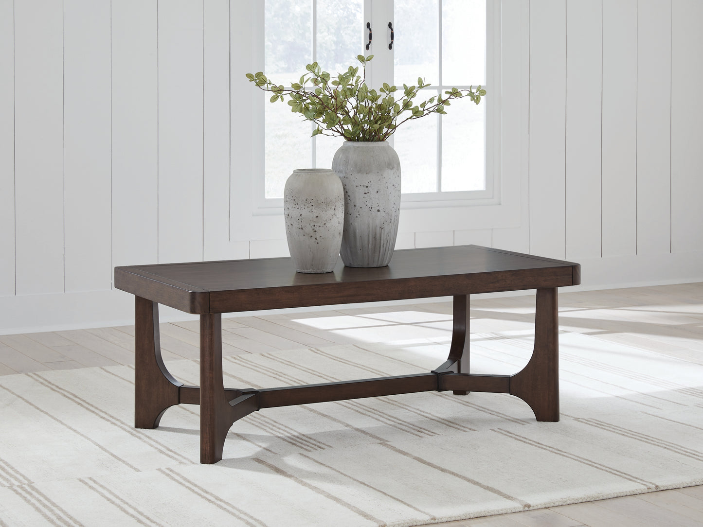 Cape Furniture Outlet - Ashley Furniture - Korestone Coffee Table - Rectangular Cocktail Table / Dark Brown - T438-1