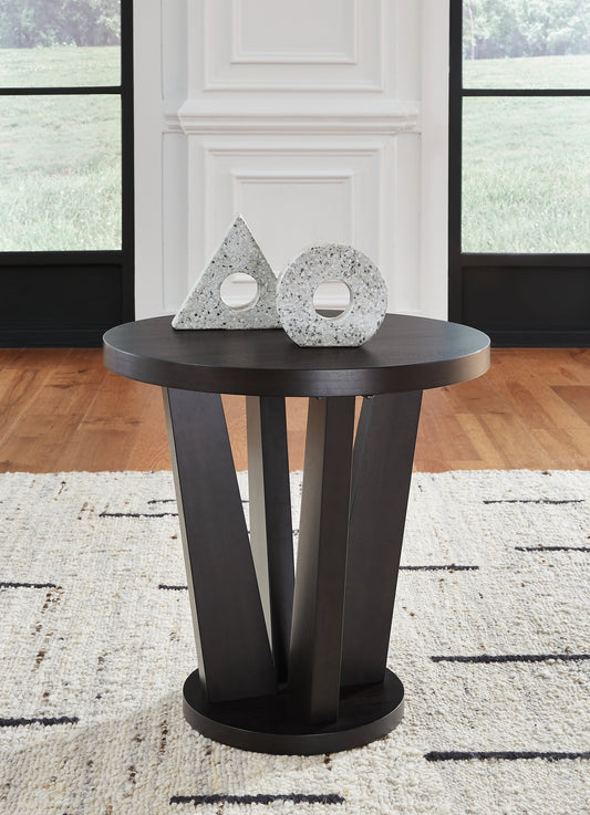 Cape Furniture Outlet - Ashley Furniture - Chasinfield End Table - Round End Table / Dark Brown - T458-6