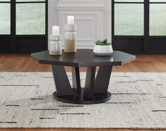 Cape Furniture Outlet - Ashley Furniture - Chasinfield Coffee Table - Octagon Cocktail Table / Dark Brown - T458-8