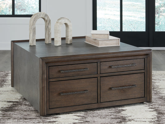 Cape Furniture Outlet - Ashley Furniture - Kallenny Coffee Table - Square Cocktail Table / Brown/Gray - T669-8