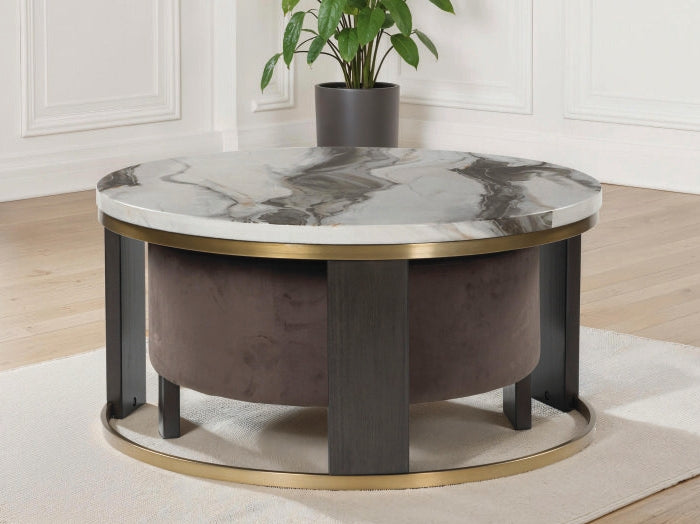 Cape Furniture Outlet - Ashley Furniture - Jazmore Nesting Coffee Table (Set of 2) - Nesting Cocktail Tables (Set of 2) / Brown/Brass Finish - T671-22