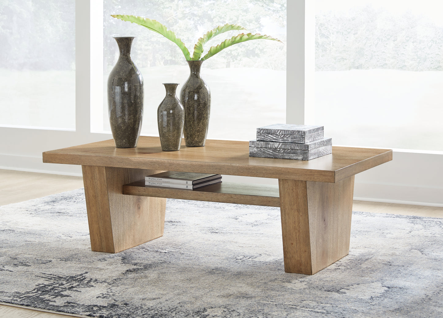Cape Furniture Outlet - Ashley Furniture - Kristiland Coffee Table - Rectangular Cocktail Table / Light Brown - T674-1