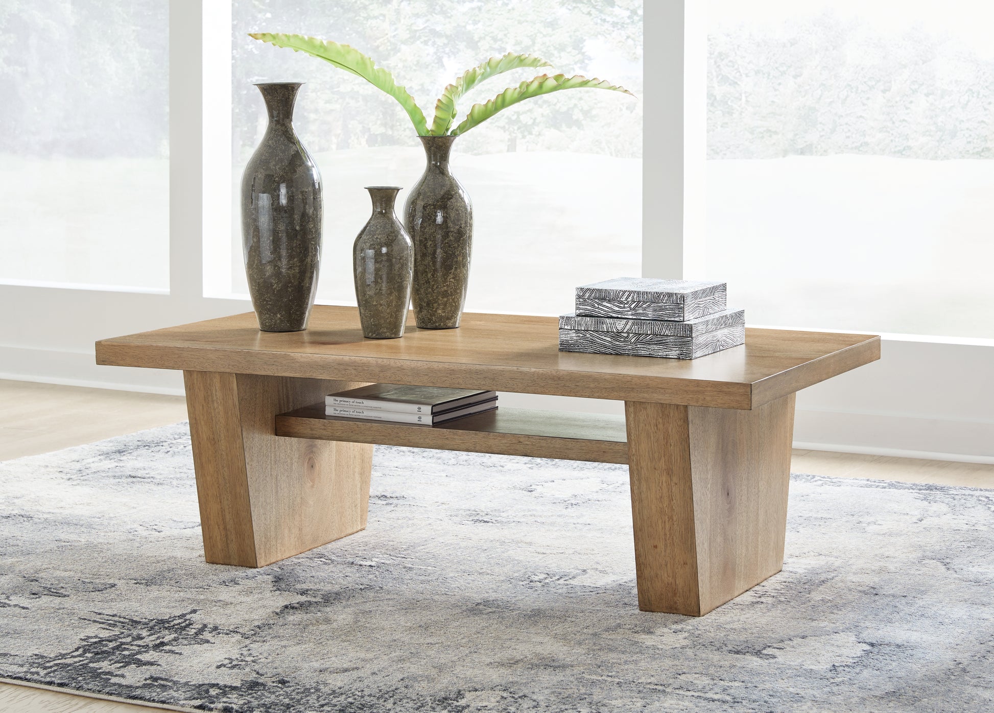 Cape Furniture Outlet - Ashley Furniture - Kristiland Coffee Table - Rectangular Cocktail Table / Light Brown - T674-1