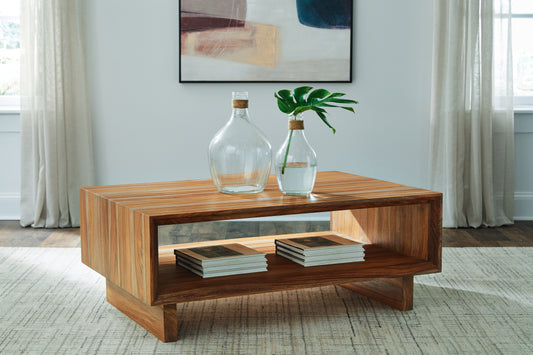 Cape Furniture Outlet - Ashley Furniture - Dressonni Coffee Table - Rectangular Cocktail Table / Brown - T690-1