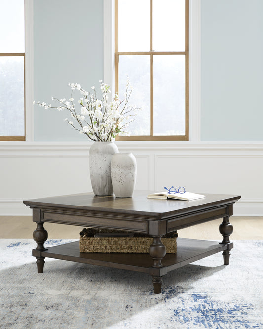 Cape Furniture Outlet - Ashley Furniture - Veramond Coffee Table - Square Cocktail Table / Dark Brown - T694-8