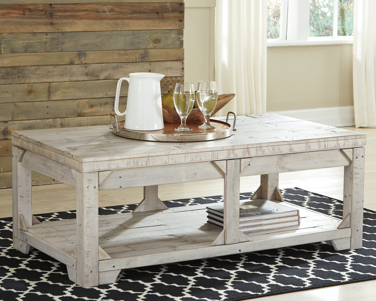 Cape Furniture Outlet - Ashley Furniture - Fregine Coffee Table with Lift Top - Lift Top Cocktail Table / Whitewash - T755-9