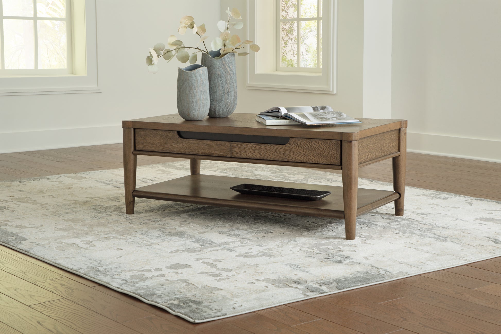 Cape Furniture Outlet - Ashley Furniture - Roanhowe Coffee Table - Rectangular Cocktail Table / Brown - T769-1