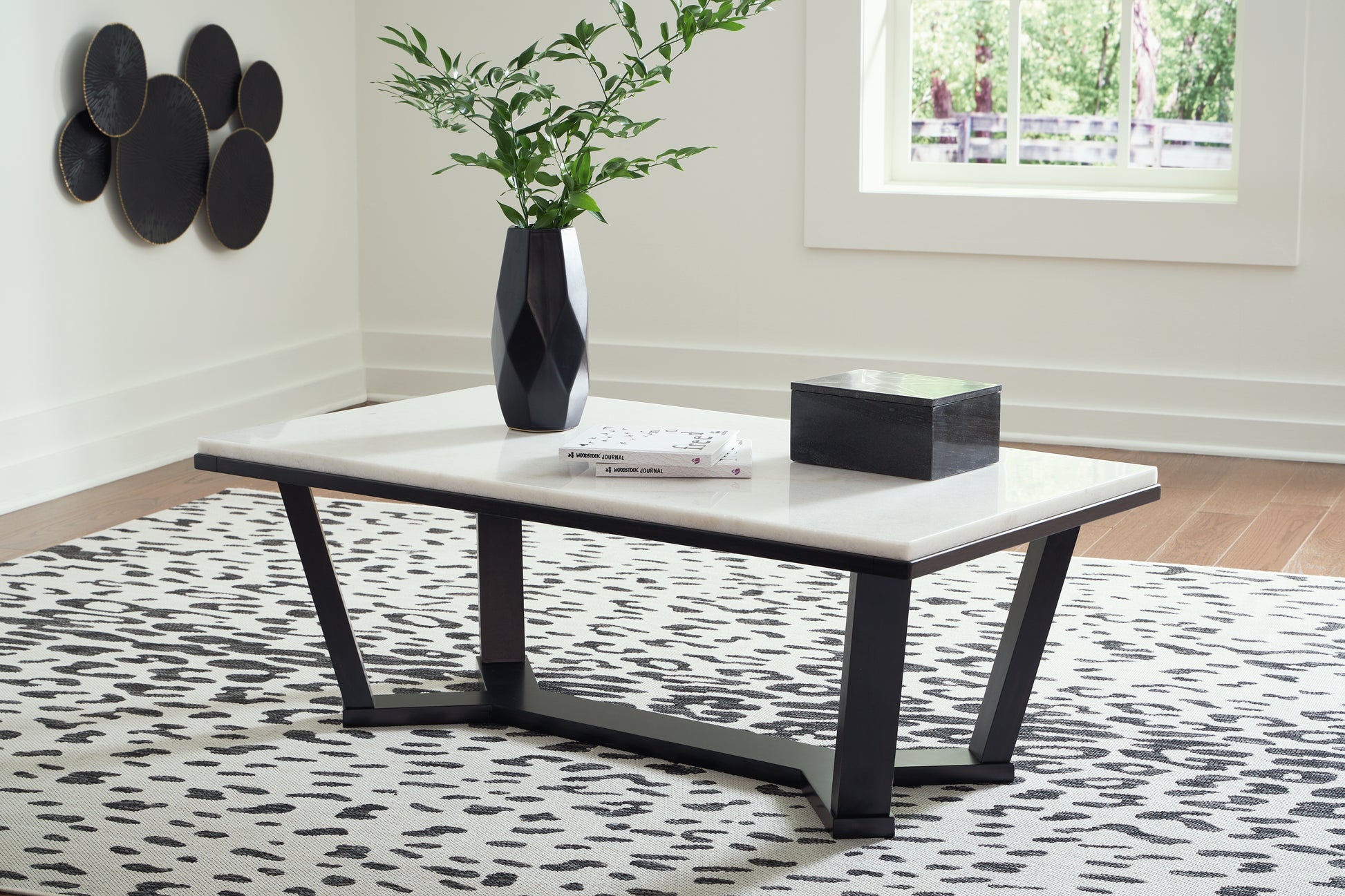 Cape Furniture Outlet - Ashley Furniture - Fostead Coffee Table - Rectangular Cocktail Table / White/Espresso - T770-1