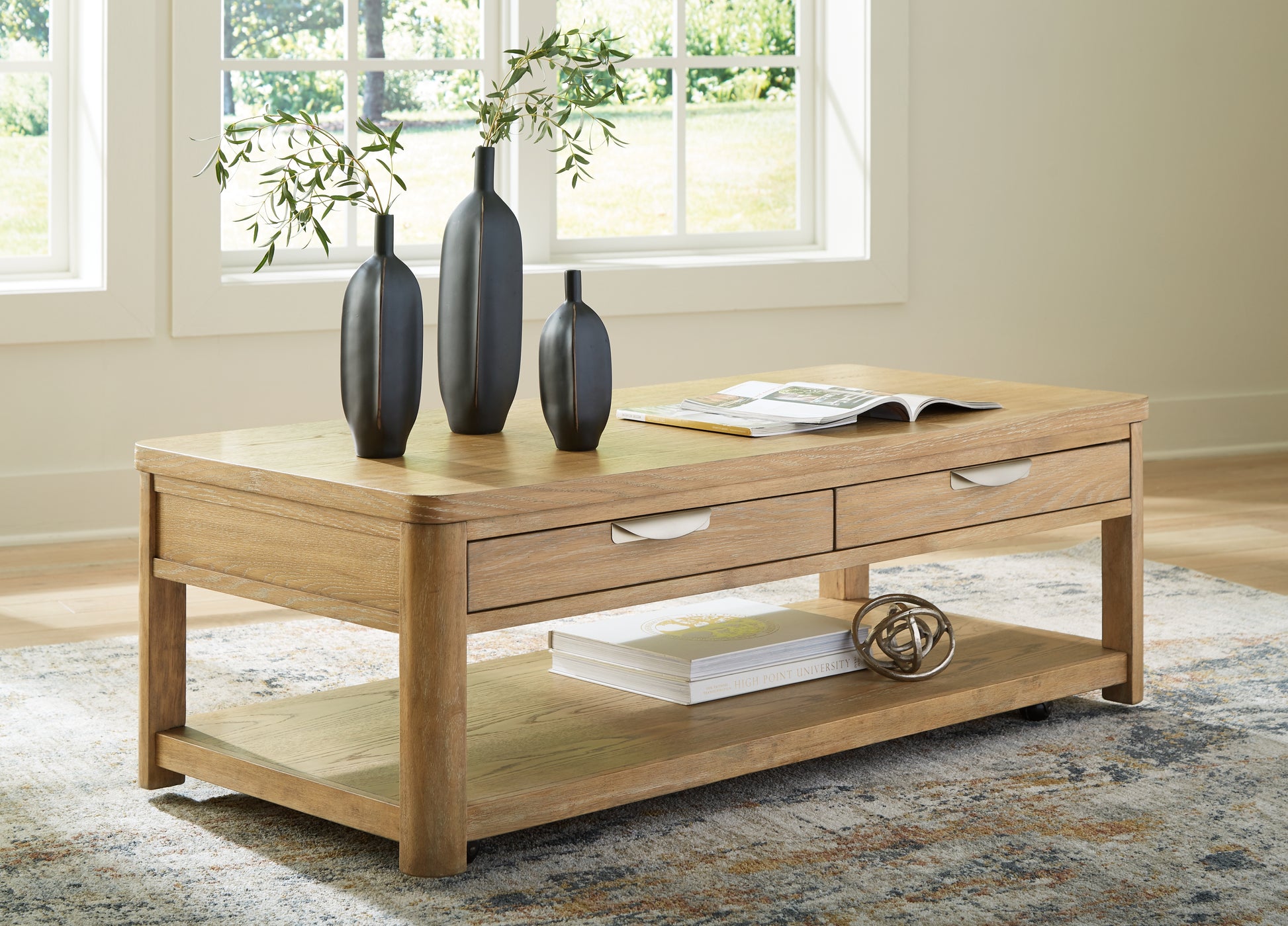 Cape Furniture Outlet - Ashley Furniture - Rencott Coffee Table - Rectangular Cocktail Table / Light Brown - T781-1