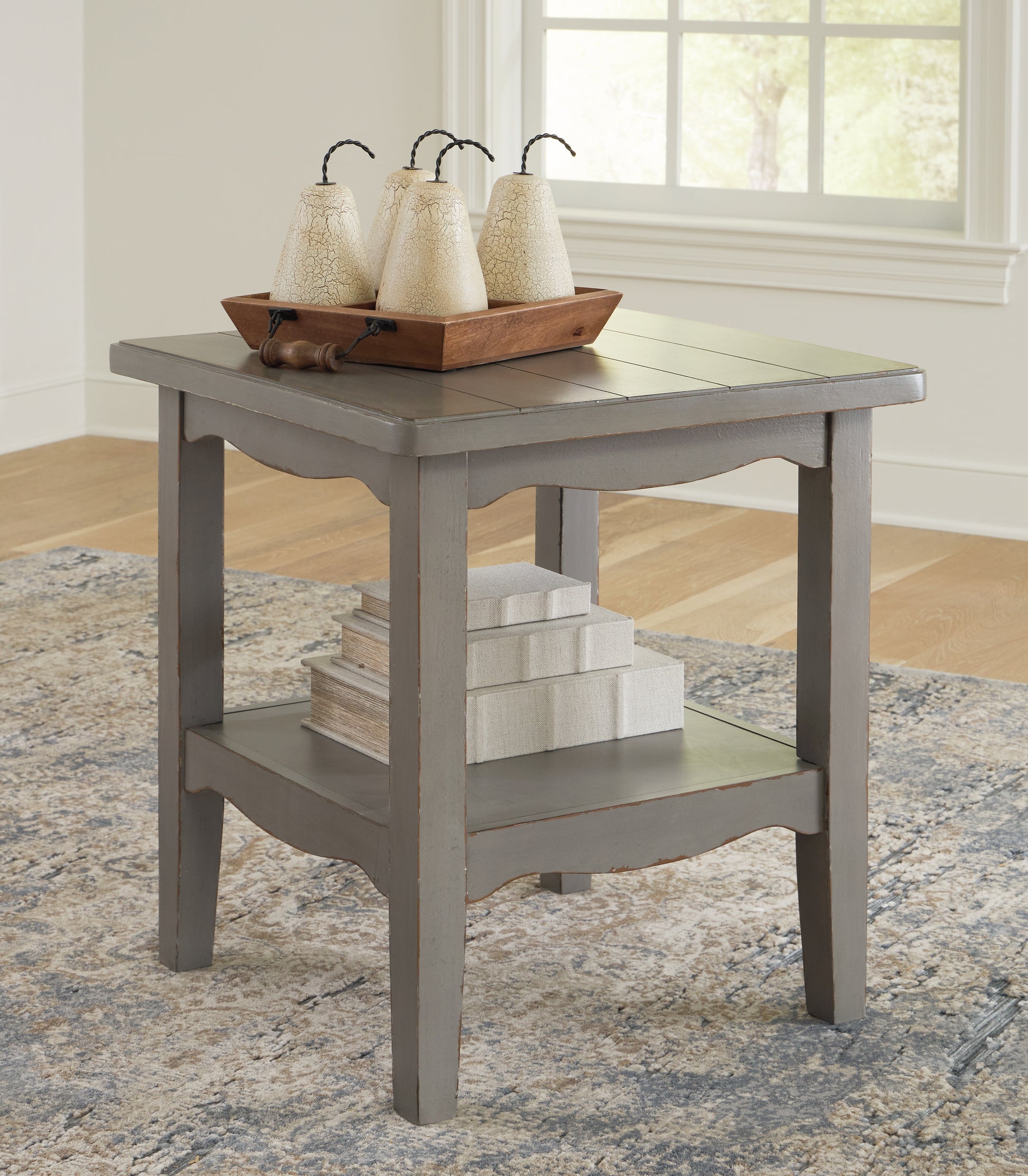 Cape Furniture Outlet - Ashley Furniture - Charina End Table - Square End Table / Antique Gray - T784-2