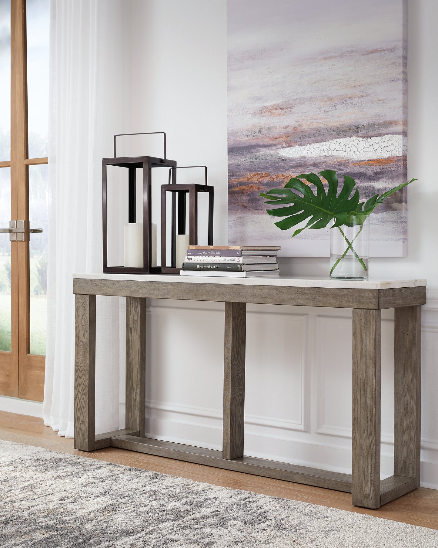 Cape Furniture Outlet - Ashley Furniture - Loyaska Sofa Table - Sofa Table / Brown/Ivory - T789-4