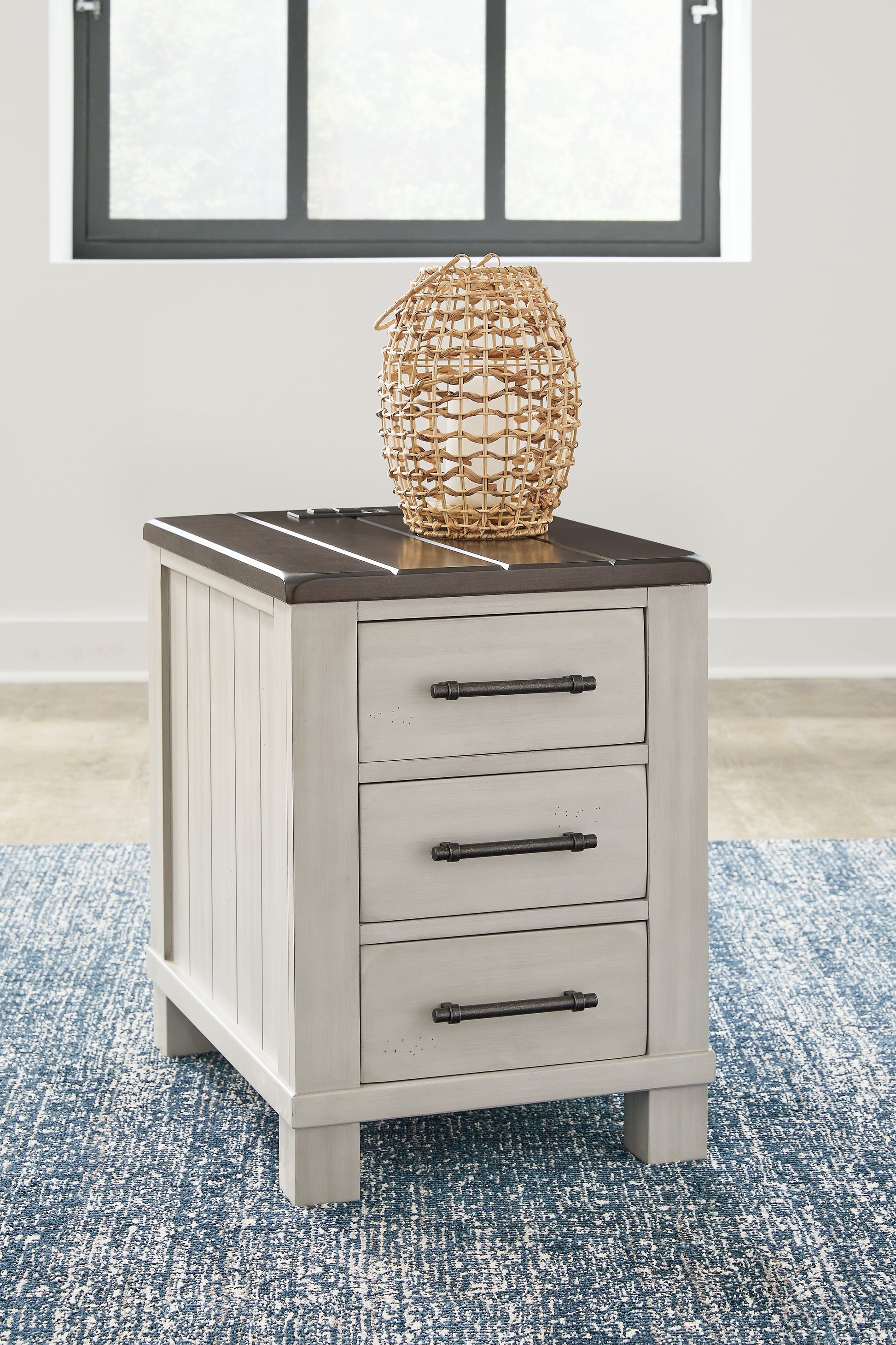 Cape Furniture Outlet - Ashley Furniture - Darborn Chairside End Table - Chair Side End Table / Gray/Brown - T796-7