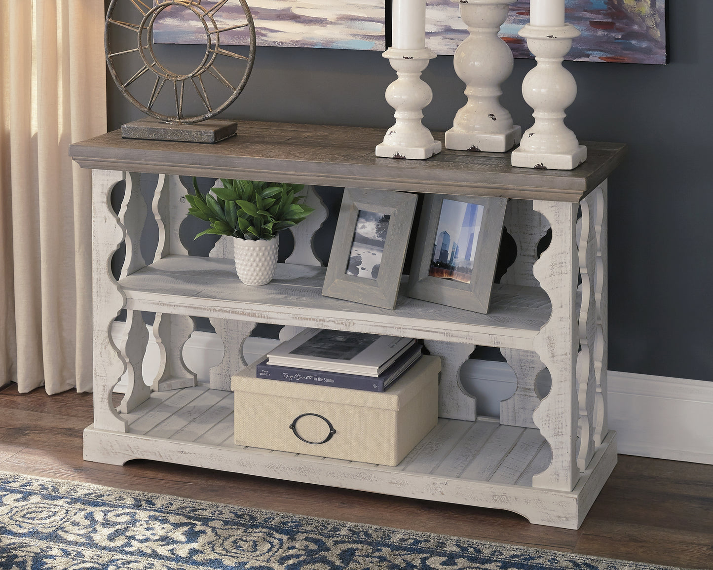 Cape Furniture Outlet - Ashley Furniture - Havalance Sofa/Console Table - Console Sofa Table / Gray/White - T814-5