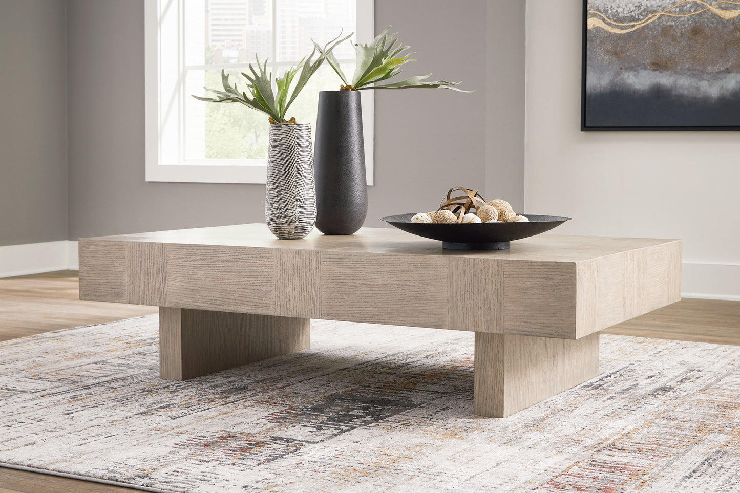 Cape Furniture Outlet - Ashley Furniture - Jorlaina Coffee Table - Square Cocktail Table / Light Grayish Brown - T622-8