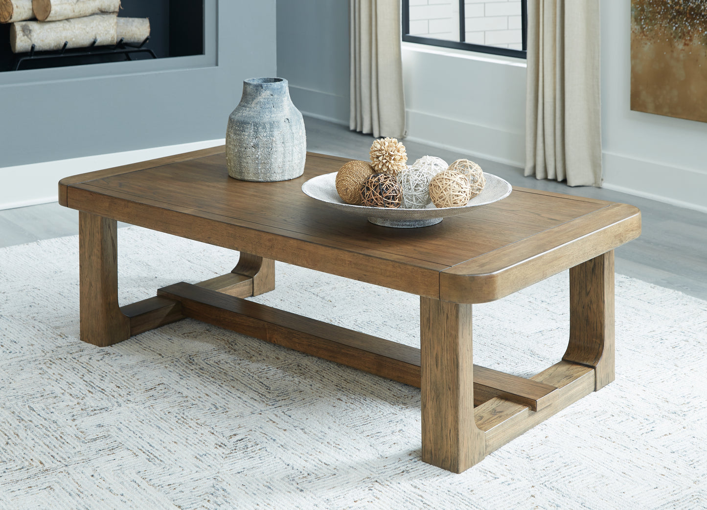 Cape Furniture Outlet - Ashley Furniture - Cabalynn Coffee Table - Rectangular Cocktail Table / Light Brown - T974-1