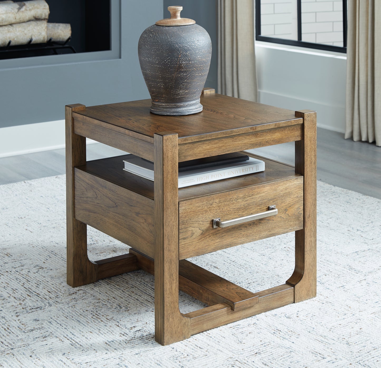 Cape Furniture Outlet - Ashley Furniture - Cabalynn End Table - Square End Table / Light Brown - T974-2