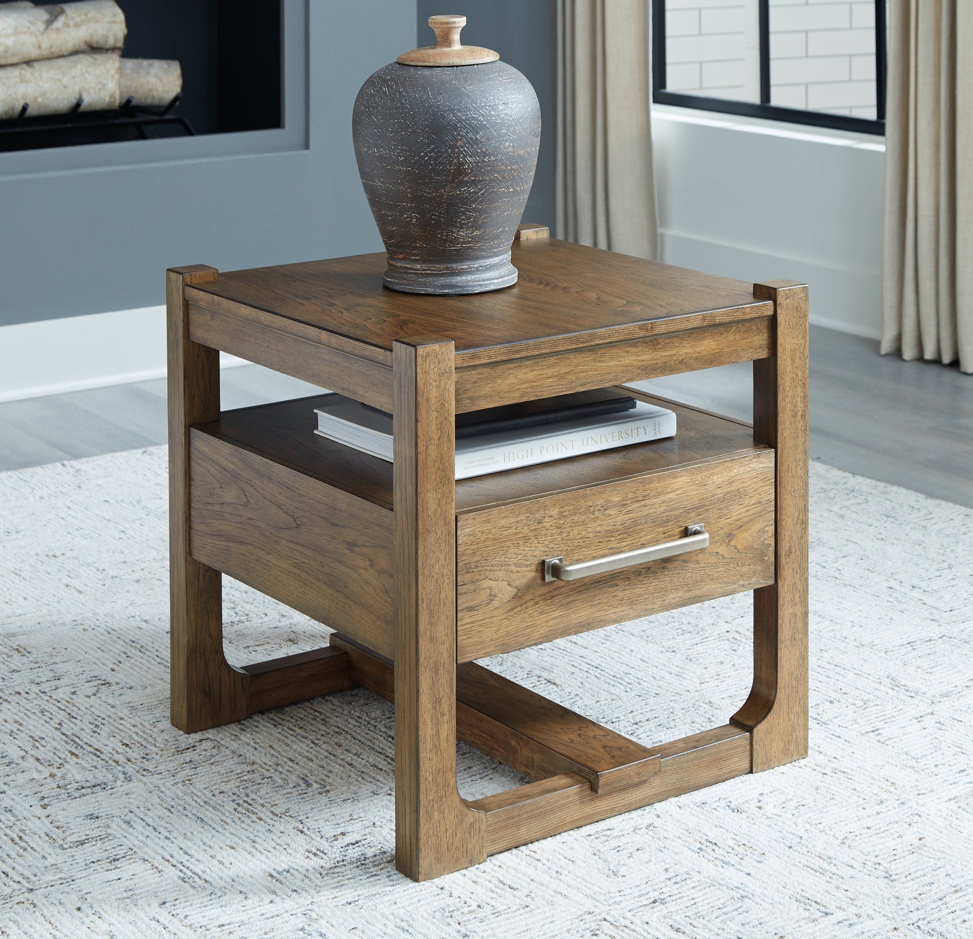 Cape Furniture Outlet - Ashley Furniture - Cabalynn End Table - Square End Table / Light Brown - T974-2