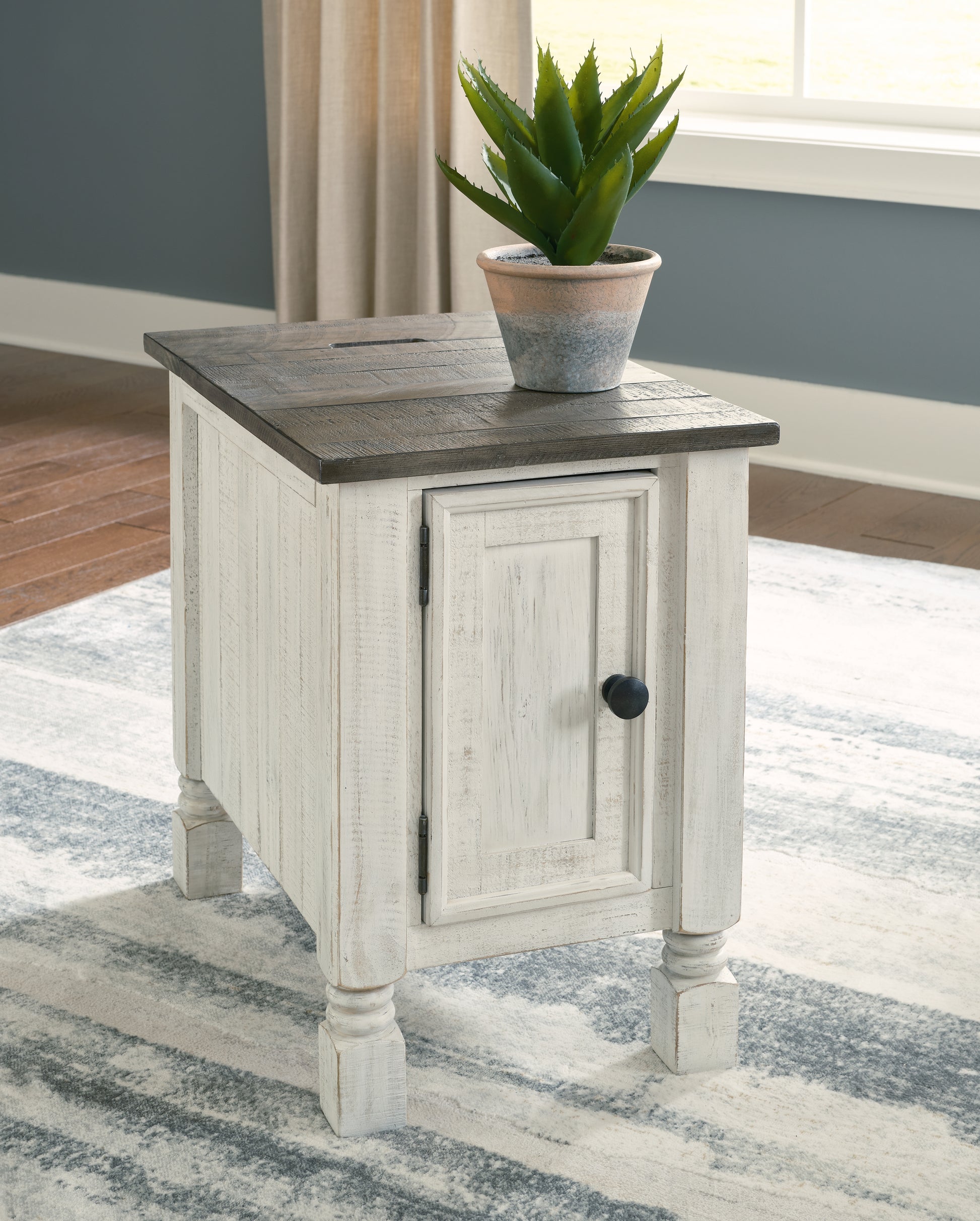 Cape Furniture Outlet - Ashley Furniture - Havalance Chairside End Table - Chair Side End Table / White/Gray - T994-7