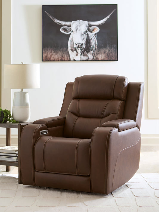 Cape Furniture Outlet - Ashley Furniture - Knightington Living Room - Power Recliner w/Audio Seating / Brown - PCU1160213A