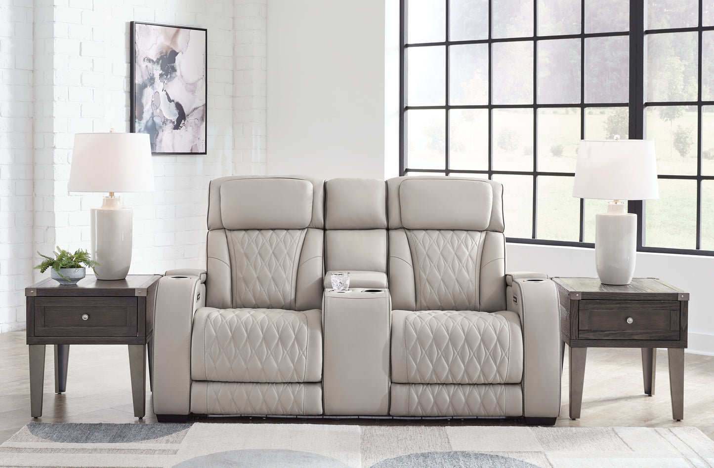 Cape Furniture Outlet - Ashley Furniture - Boyington Living Room - PWR REC Loveseat/CON/ADJ HDRST / Gray - U2710518