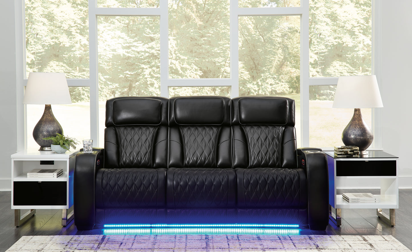 Cape Furniture Outlet - Ashley Furniture - Boyington Living Room - PWR REC Sofa with ADJ Headrest / Black - U2710615