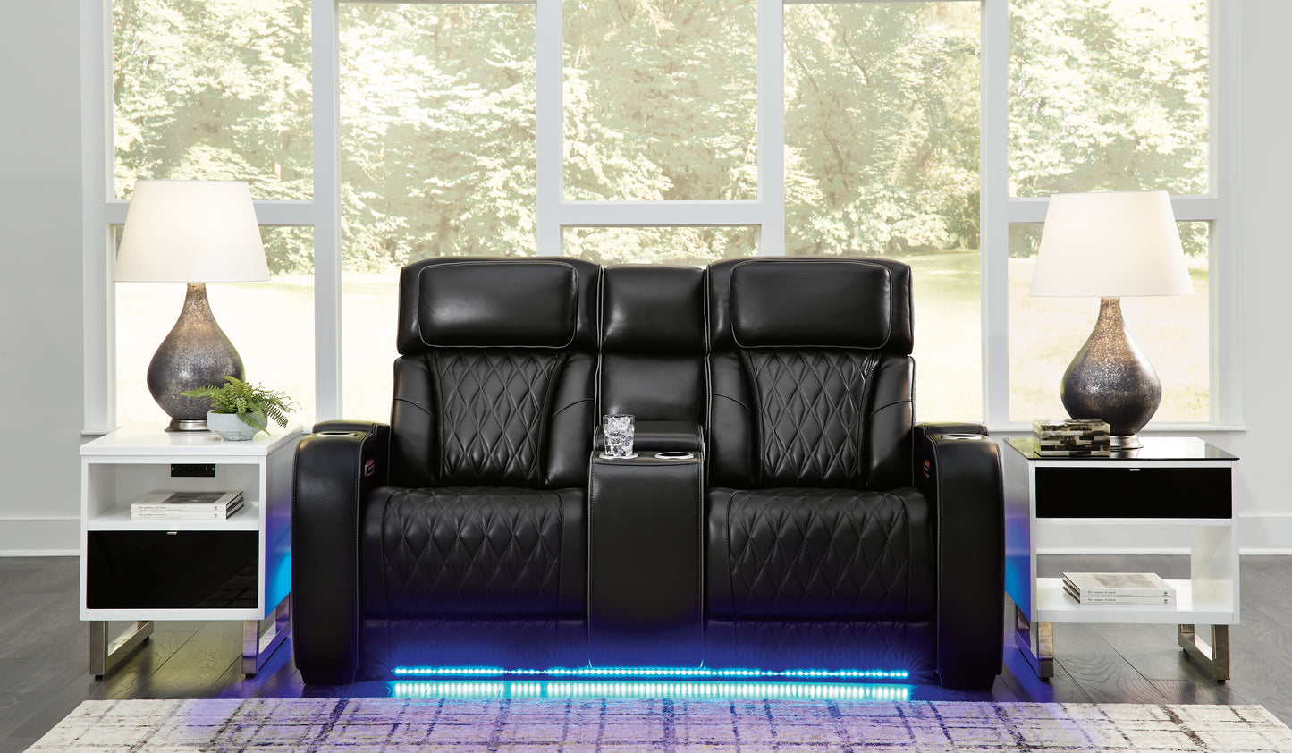 Cape Furniture Outlet - Ashley Furniture - Boyington Living Room - PWR REC Loveseat/CON/ADJ HDRST / Black - U2710618