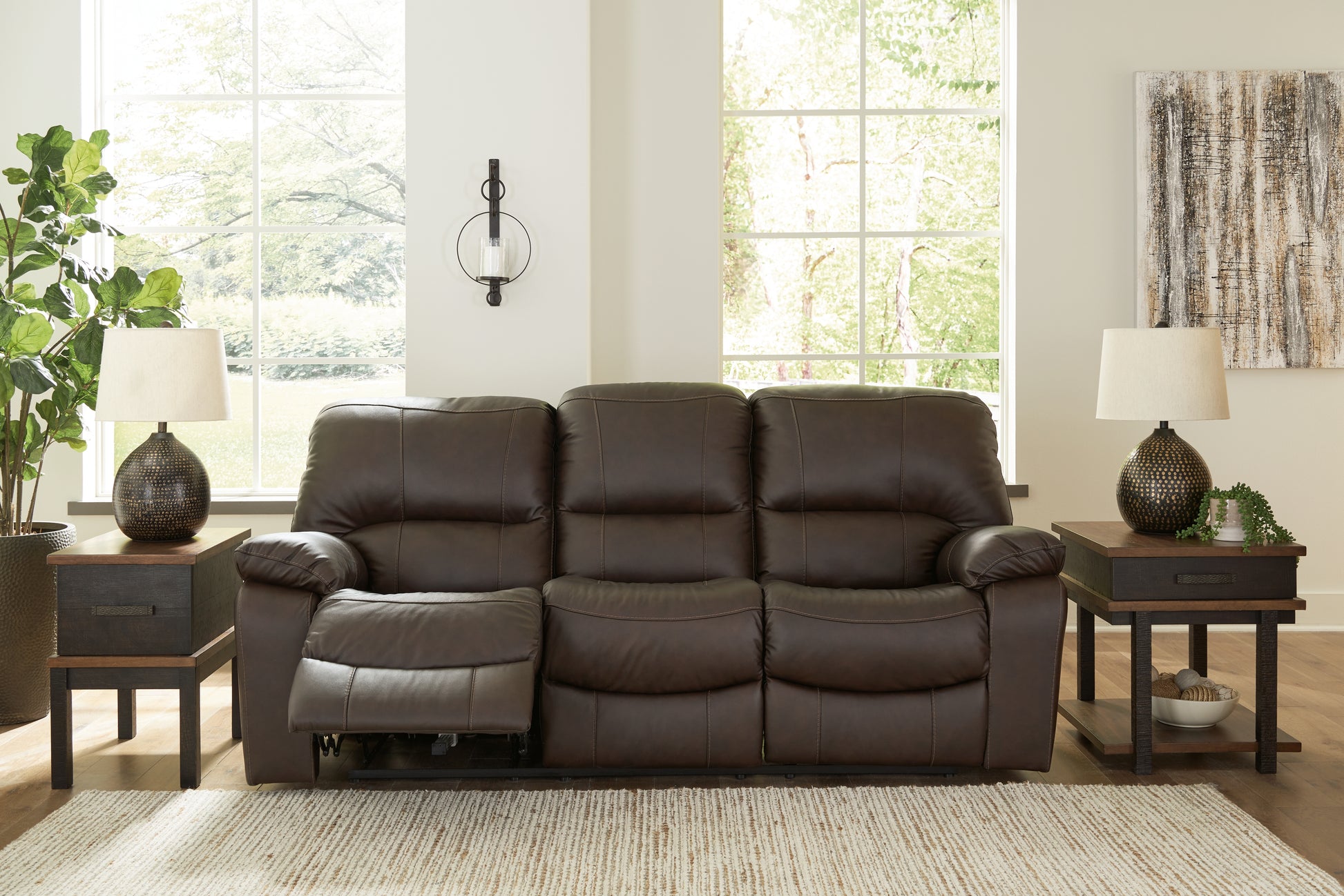 Cape Furniture Outlet - Ashley Furniture - Leesworth Living Room - Power Rocker Recliner / Ocean - U4380998