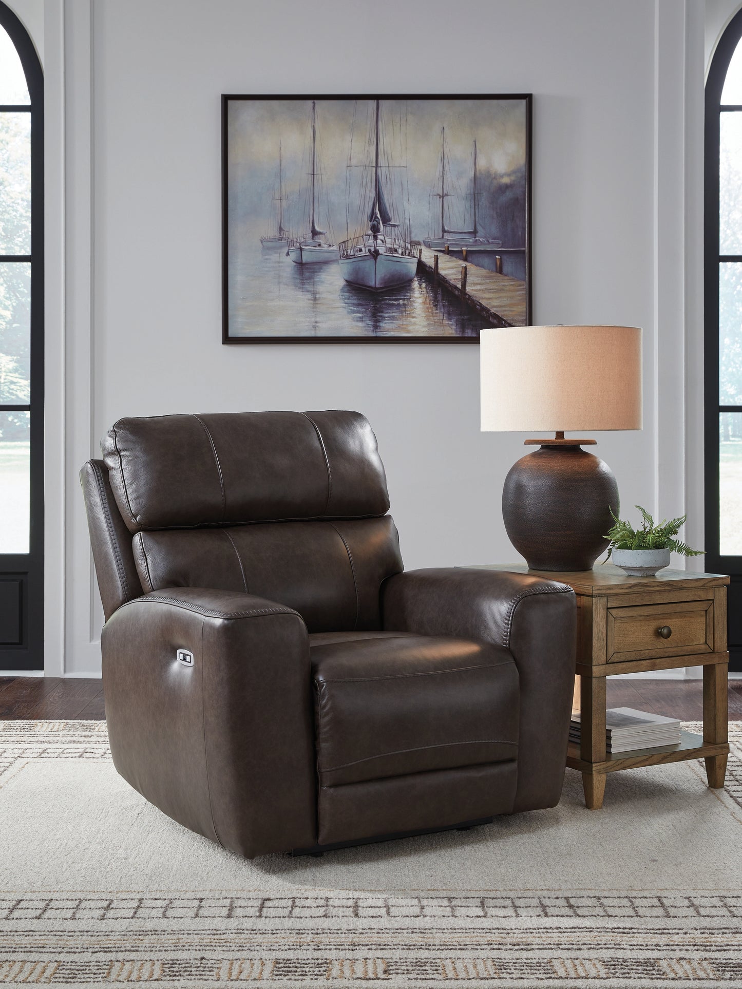 Cape Furniture Outlet - Ashley Furniture - Crossplex Living Room - PWR Recliner/ADJ Headrest / Smoke - PCU6450613
