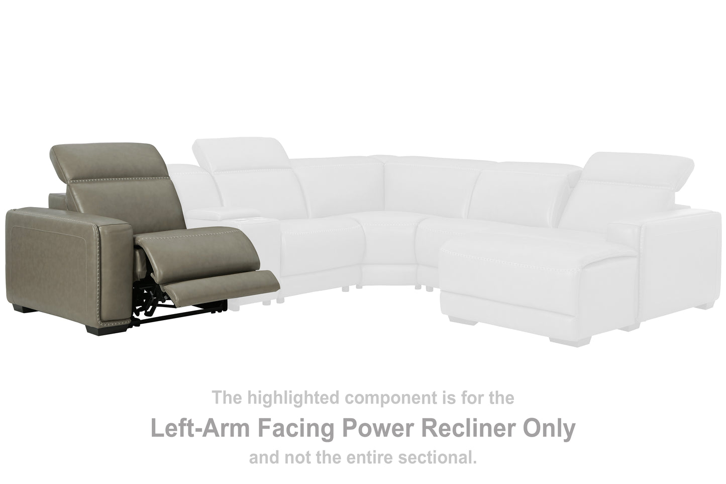 Cape Furniture Outlet - Ashley Furniture - Correze Sectional - LAF Zero Wall Power Recliner / Gray - U9420258