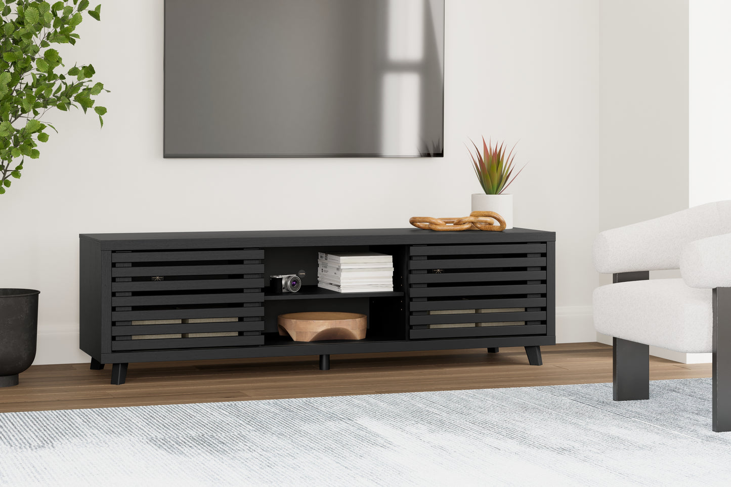 Cape Furniture Outlet - Ashley Furniture - Danziar TV Stand - 72" / Black - W1013-68