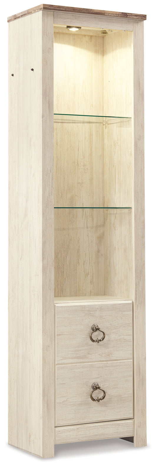 Cape Furniture Outlet - Ashley Furniture - Willowton Entertainment Center - 4-Piece Entertainment Center / Whitewash - W267W3