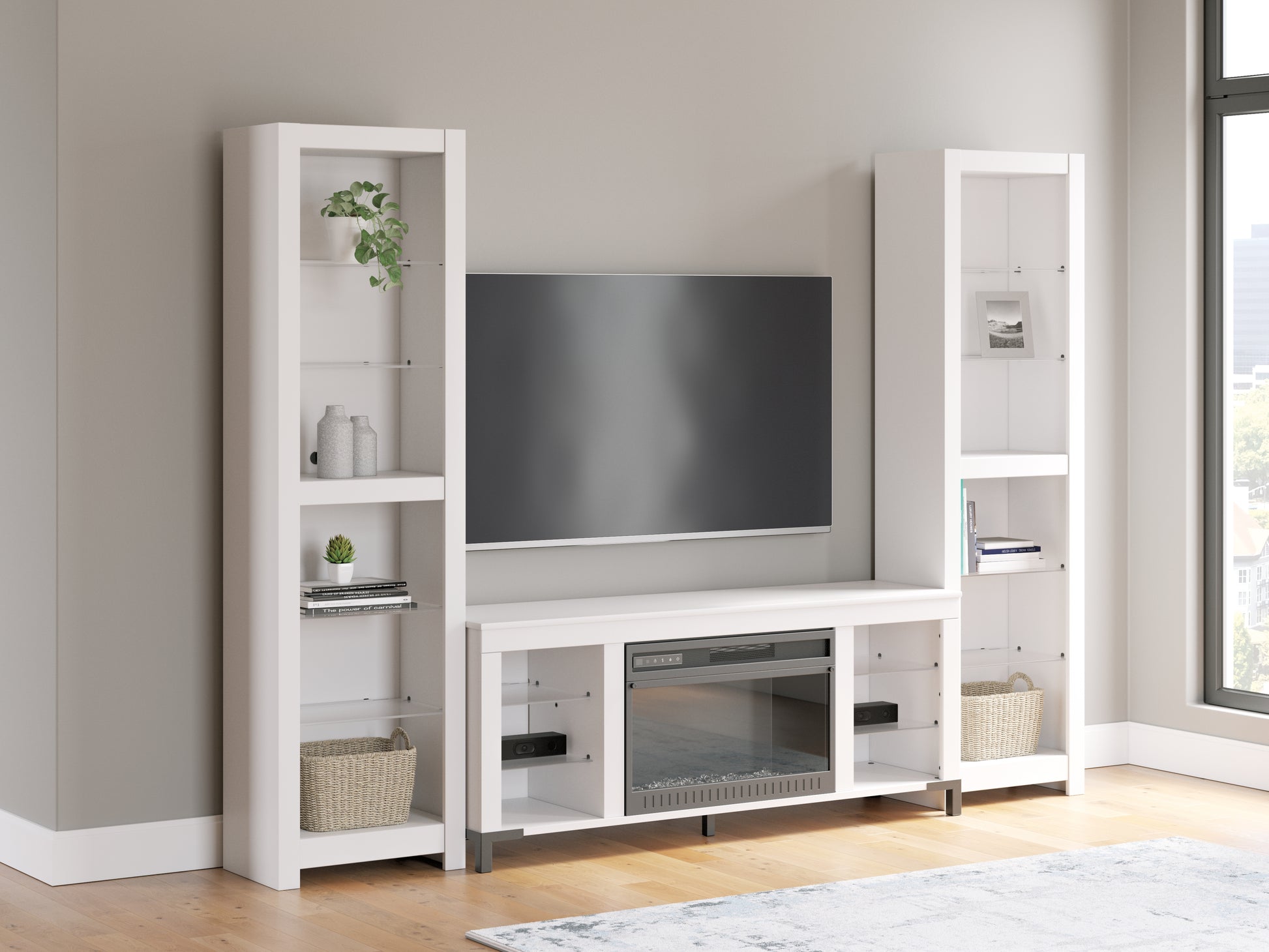 Cape Furniture Outlet - Ashley Furniture - Brollevi Entertainment Center - 3-Piece Entertainment Center / White - W2722W1