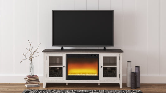 Cape Furniture Outlet - Ashley Furniture - Dorrinson 60" TV Stand with Electric Fireplace - 60" TV Stand with Electric Fireplace / Two-tone - W287W2
