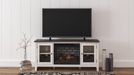 Cape Furniture Outlet - Ashley Furniture - Dorrinson 60" TV Stand with Electric Fireplace - 60" TV Stand with Electric Fireplace / Two-tone - W287W3