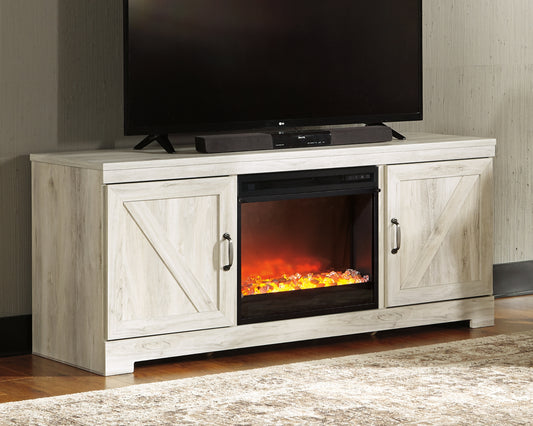 Cape Furniture Outlet - Ashley Furniture - Bellaby 63" TV Stand with Fireplace - 63" TV Stand with Fireplace / Whitewash - W331W4
