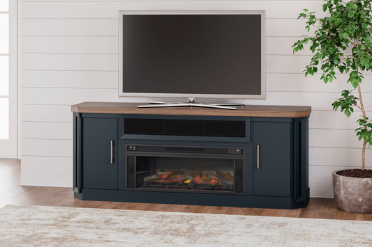 Cape Furniture Outlet - Ashley Furniture - Landocken 83" TV Stand - 83" / Brown/Blue - W402-68