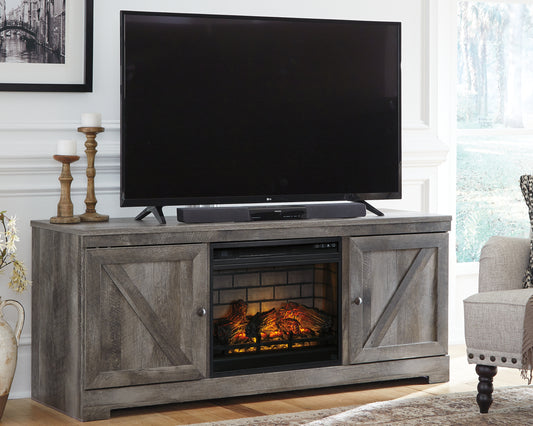 Cape Furniture Outlet - Ashley Furniture - Wynnlow 63" TV Stand with Electric Fireplace - 63" TV Stand with Electric Fireplace / Gray - W440W9