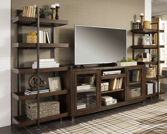 Cape Furniture Outlet - Ashley Furniture - Starmore Entertainment Center - 3-Piece Entertainment Center / Brown/Gunmetal - W633W1