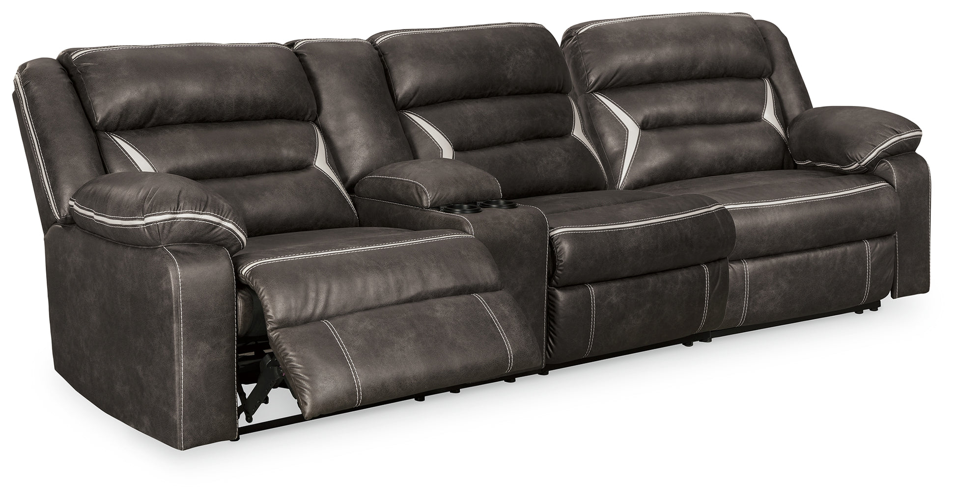 Cape Furniture Outlet - Ashley Furniture - Kincord Sectional - 2-Piece Power Reclining Sectional Sofa / Midnight - 13104S2