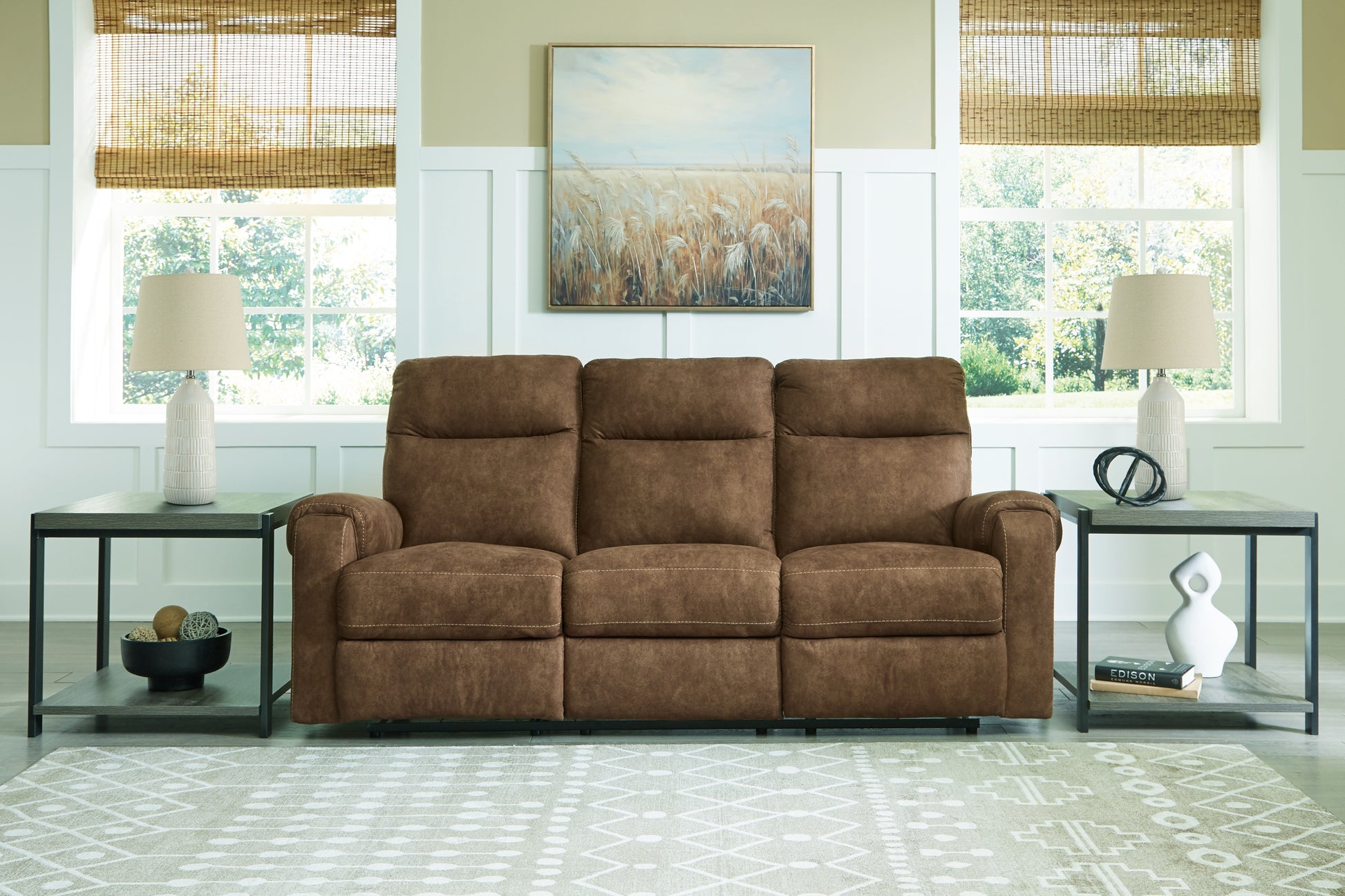 Cape Furniture Outlet - Ashley Furniture - Edenwold Living Room - Reclining Sofa / Brindle - 1380588