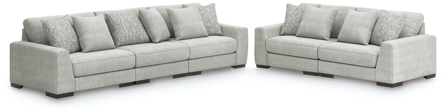 Cape Furniture Outlet - Ashley Furniture - Regent Park 3-Piece Sectional Sofa and 2-Piece Sectional Loveseat - 3-Piece Sectional Sofa and 2-Piece Sectional Loveseat / Pewter - 14404U4