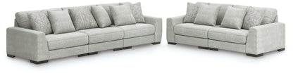 Cape Furniture Outlet - Ashley Furniture - Regent Park 3-Piece Sectional Sofa and 2-Piece Sectional Loveseat - 3-Piece Sectional Sofa and 2-Piece Sectional Loveseat / Pewter - 14404U4